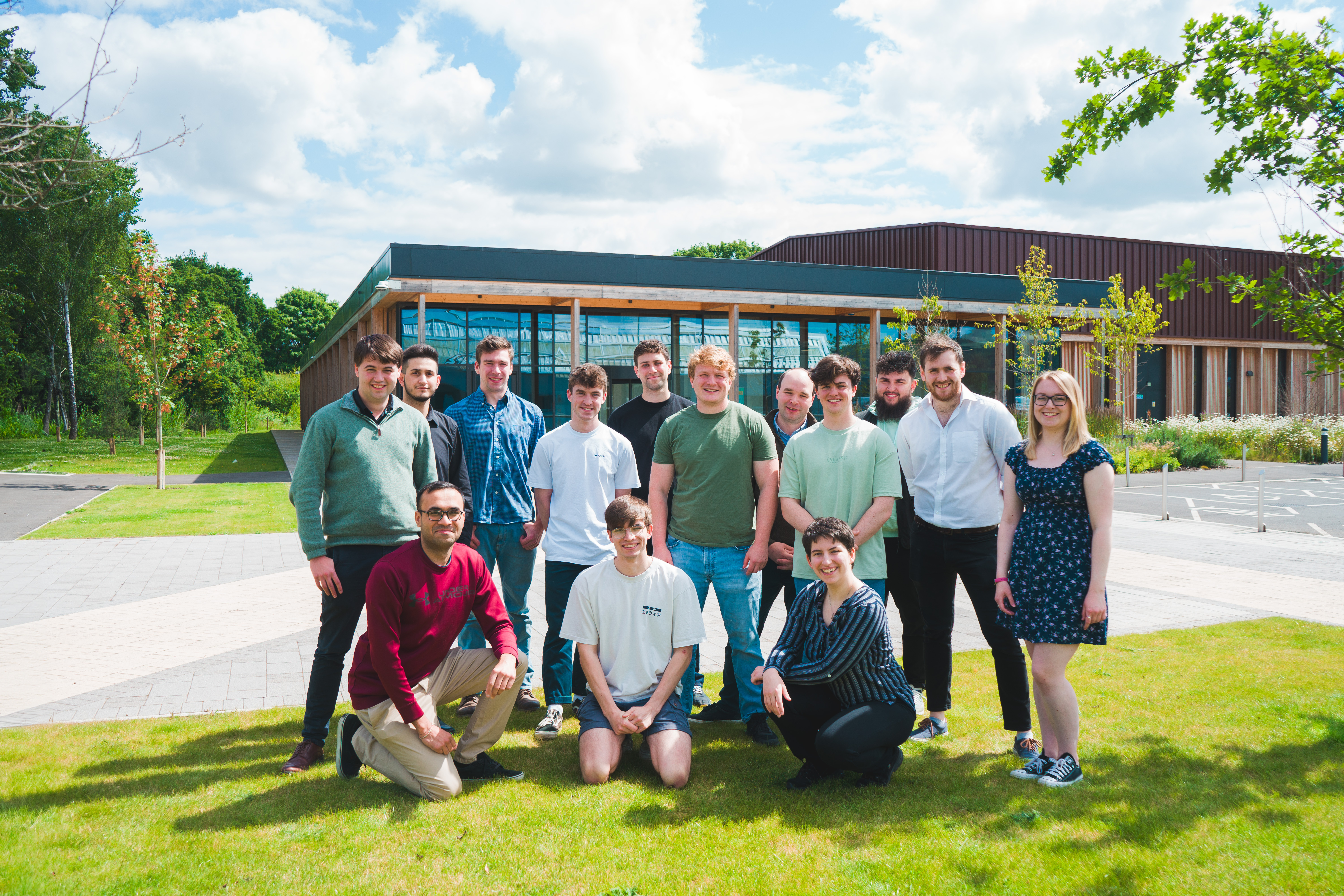 NMITE Students posing together outside of Skylon Campus