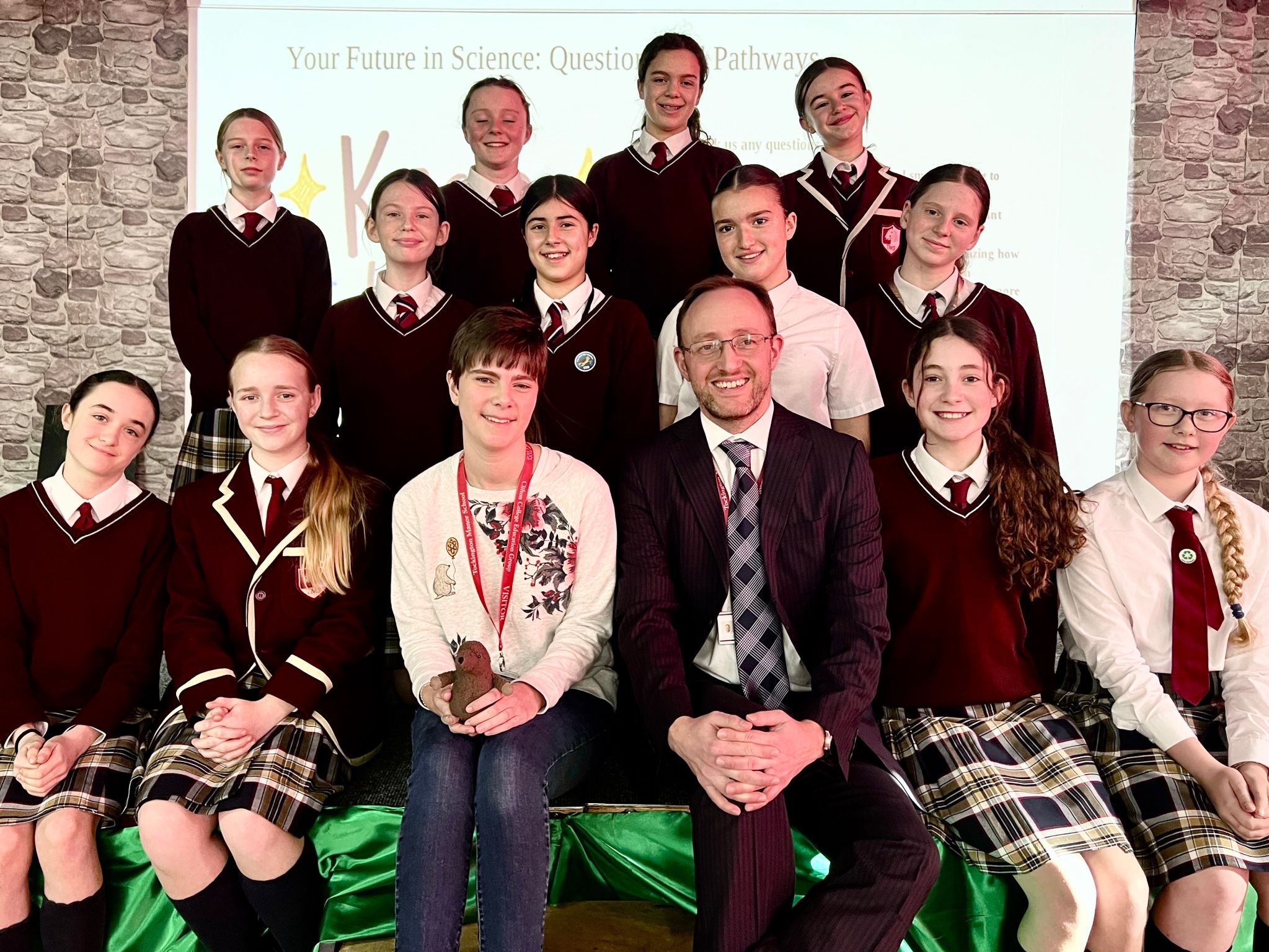 Chloe visiting schools