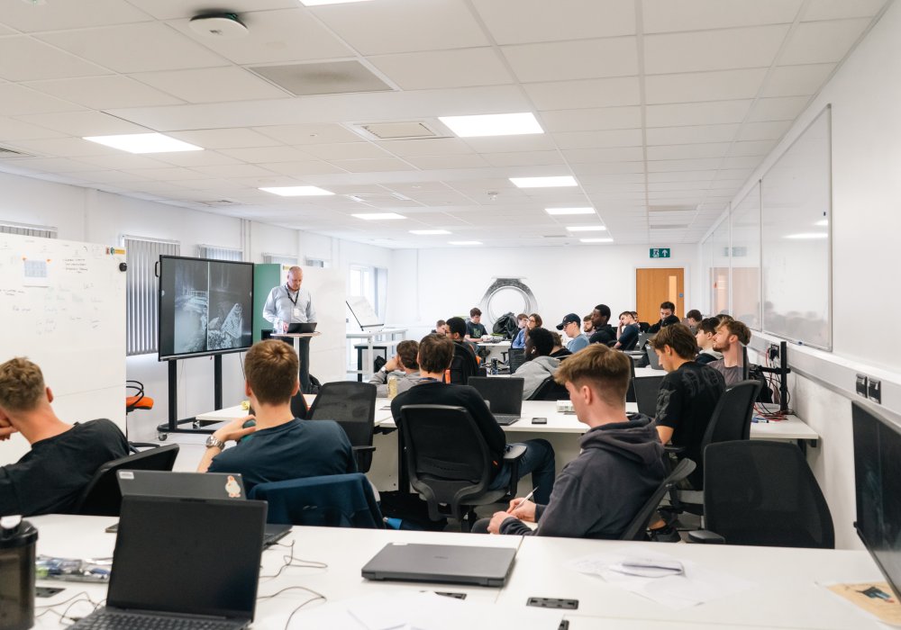 A classroom of students