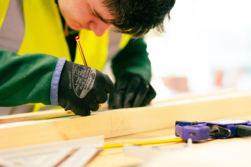 Timber TED student working on Timber in the Centre for Advanced Timber Technology