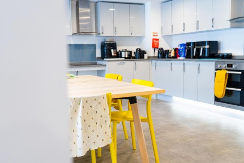 Kitchen of one flat at Eign Gate 