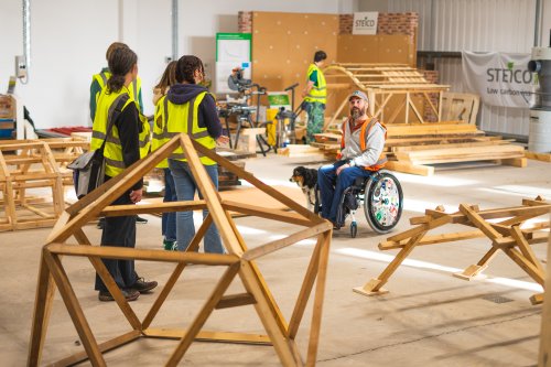 Construction Management students in the CATT workshop