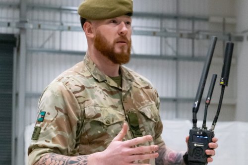 close up of army partner talking