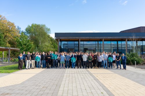 Group photo of NMITE students outside Skylon campus