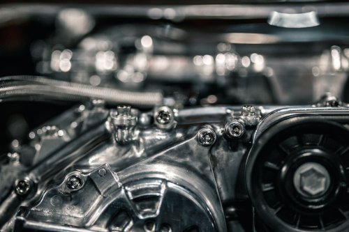zoomed in image of metal components in engineering