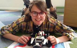 Student with Lego