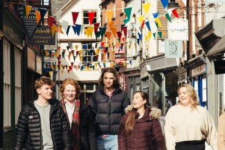 Students walking in Church Street, Hereford