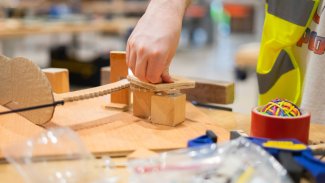 NMITE Foundation year students working on a practical project at NMITE's Skylon campus