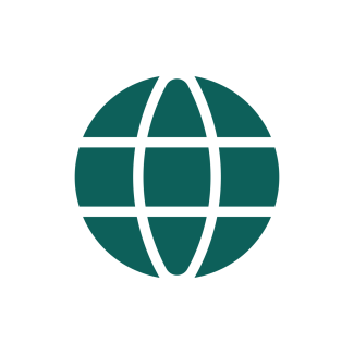 Worldwide web icon in dark green