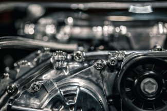 zoomed in image of metal components in engineering