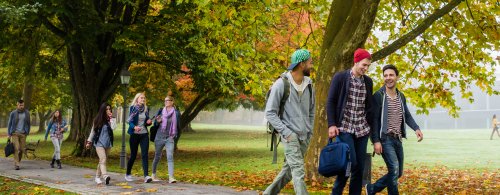 Students walking through Hereford