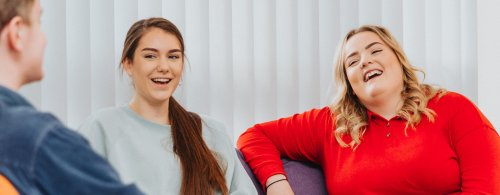 students laughing