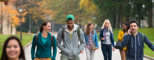 students walking